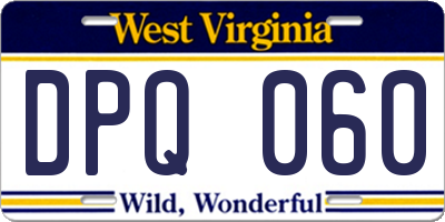 WV license plate DPQ060