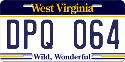 WV license plate DPQ064
