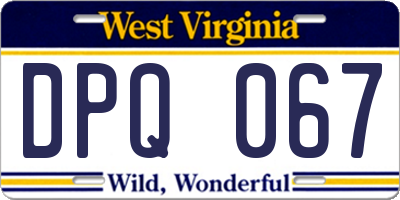 WV license plate DPQ067