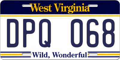 WV license plate DPQ068