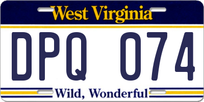 WV license plate DPQ074