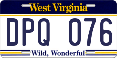 WV license plate DPQ076
