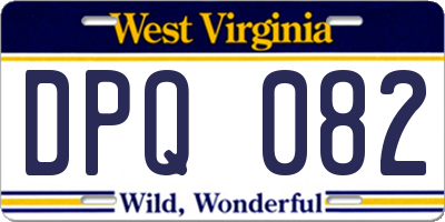 WV license plate DPQ082