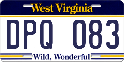 WV license plate DPQ083