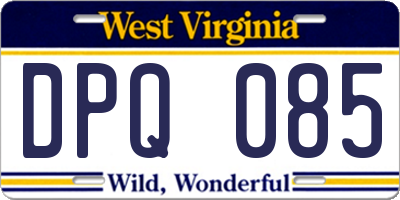 WV license plate DPQ085