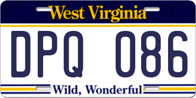 WV license plate DPQ086
