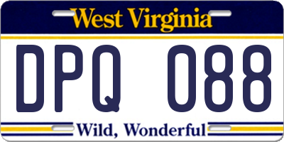 WV license plate DPQ088