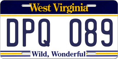 WV license plate DPQ089