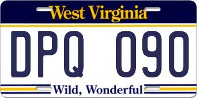 WV license plate DPQ090