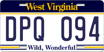 WV license plate DPQ094