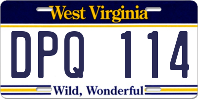 WV license plate DPQ114