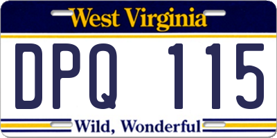 WV license plate DPQ115
