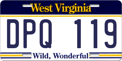 WV license plate DPQ119