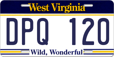 WV license plate DPQ120