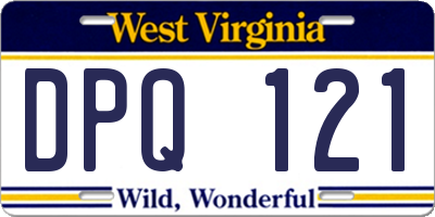 WV license plate DPQ121