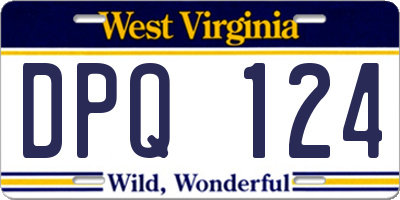 WV license plate DPQ124