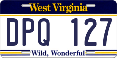 WV license plate DPQ127