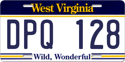 WV license plate DPQ128