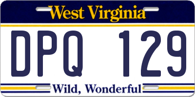 WV license plate DPQ129