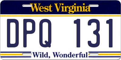 WV license plate DPQ131
