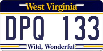 WV license plate DPQ133