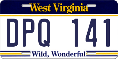 WV license plate DPQ141
