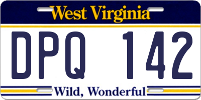 WV license plate DPQ142