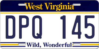 WV license plate DPQ145