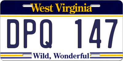 WV license plate DPQ147