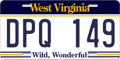 WV license plate DPQ149