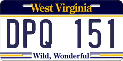 WV license plate DPQ151