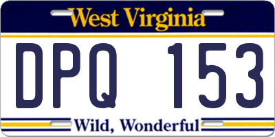 WV license plate DPQ153