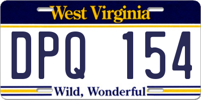 WV license plate DPQ154