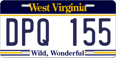WV license plate DPQ155