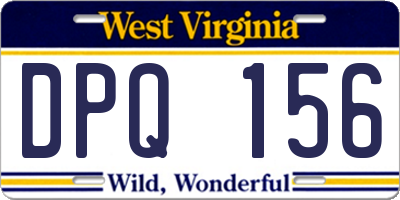 WV license plate DPQ156