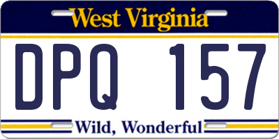 WV license plate DPQ157