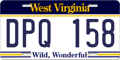 WV license plate DPQ158