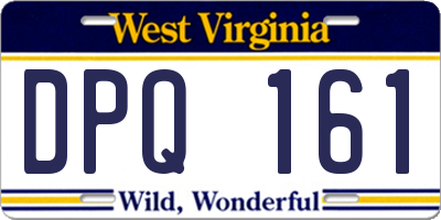 WV license plate DPQ161