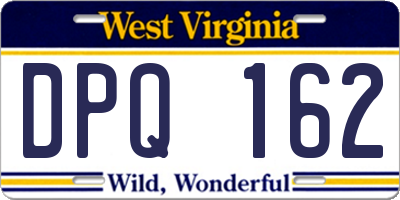 WV license plate DPQ162
