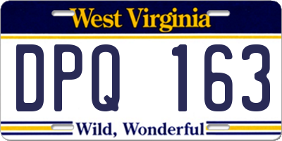 WV license plate DPQ163