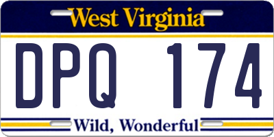 WV license plate DPQ174