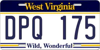 WV license plate DPQ175