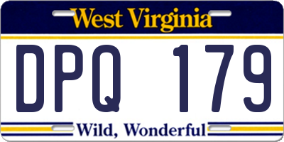 WV license plate DPQ179