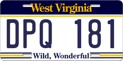 WV license plate DPQ181