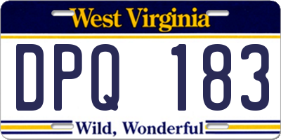 WV license plate DPQ183