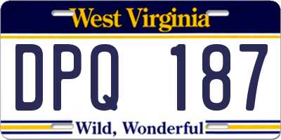WV license plate DPQ187