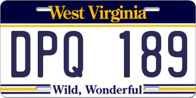 WV license plate DPQ189