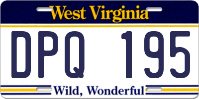 WV license plate DPQ195