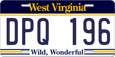WV license plate DPQ196