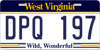 WV license plate DPQ197